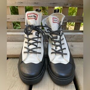 Hunter for Target White Canvas Lace Up Boots, M7.5 and W9.5